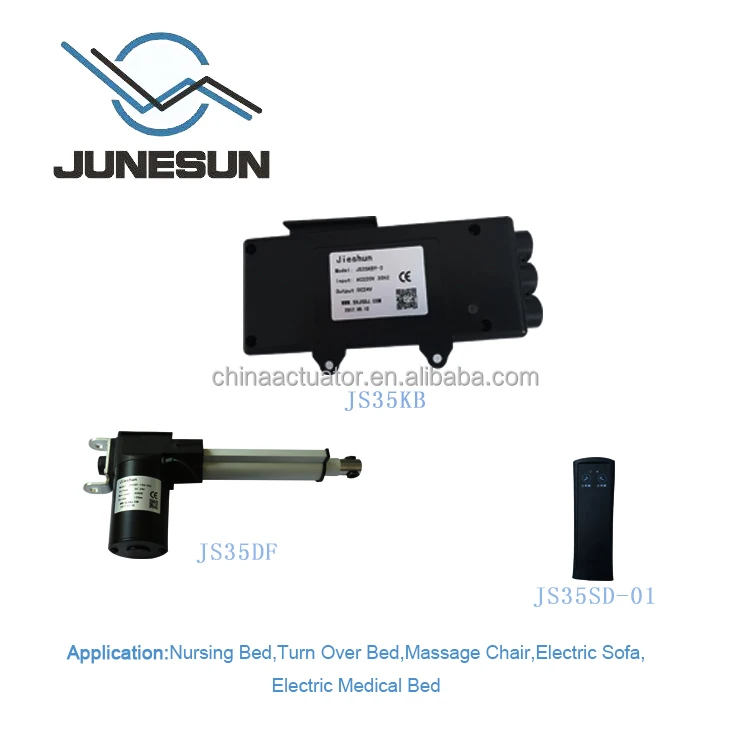 straight tube linear actuator ball screw linear actuator factory-JS35DF single function manual hand crank bed