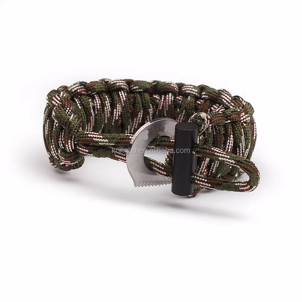 KongBo 550 Outdoor High Quality Adjustable Paracord Survival Bracelet With  Eye Knife