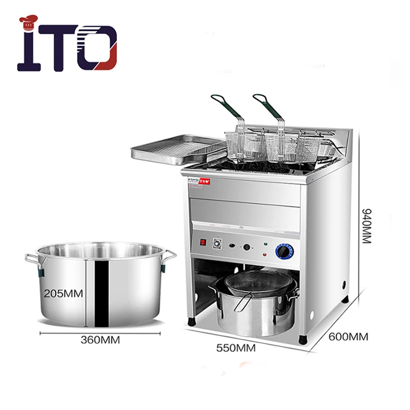 Commercial  Hot Sale Large Capacity 2 Basket Electric Deep Fryer Machine