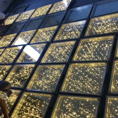 New arrival 2021 tempered glass mirror 3d spark wedding led dance floor panel