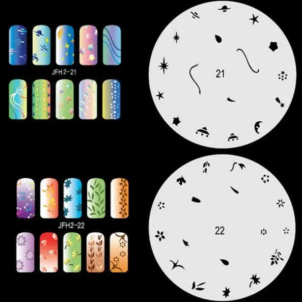 20 Sheets/Lot 320 Different Air brush Nail Art Designs STENCIL Template Set No.2 Stencil Sheets are Easy to Clean