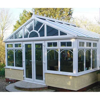 Романтический домашний Теплоизоляционный четырёхсезонный элегантный сборный стеклянный солярий для зимнего сада