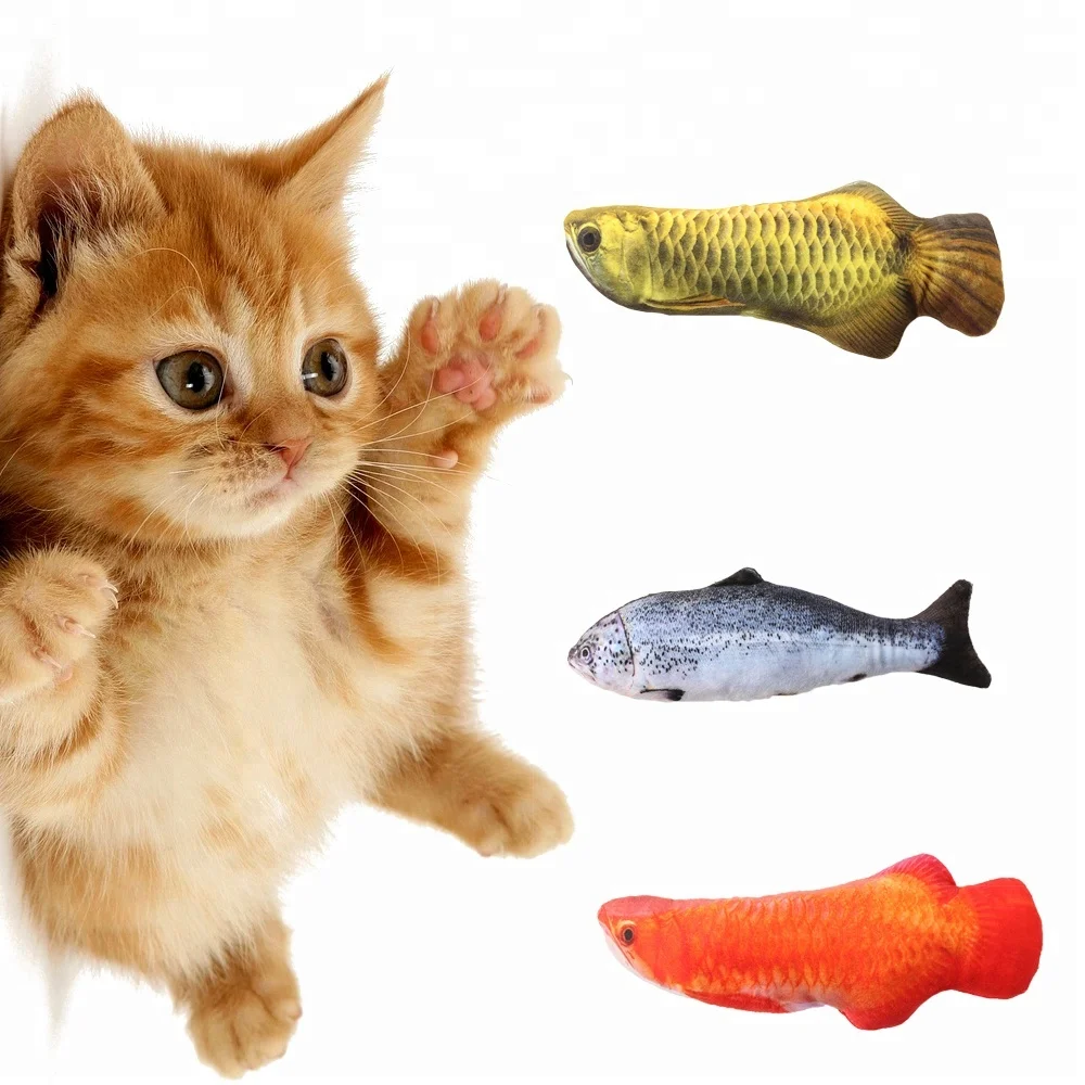 Artificial Fish Sleeping Mint Catnip Puppy Teeth Chew Plush Dog Cat Toys
