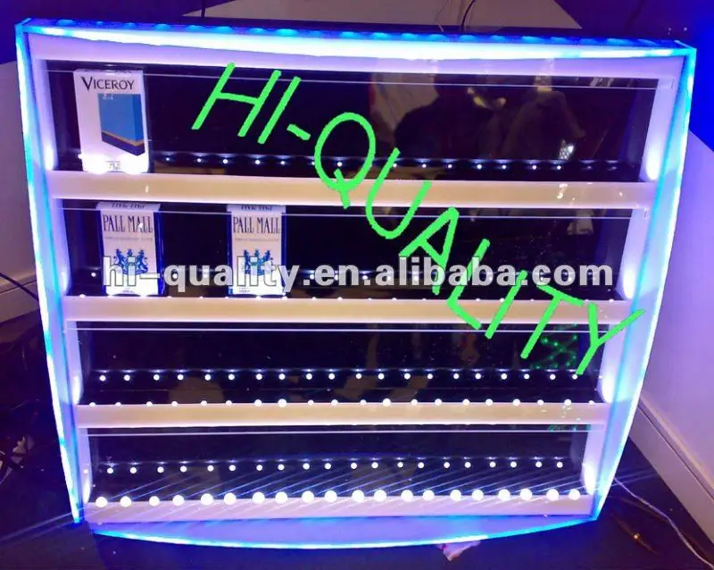 Fashion Acrylic Cigarette Dispenser Floor Display / LED Acrylic display stand for 40 cases cigarette