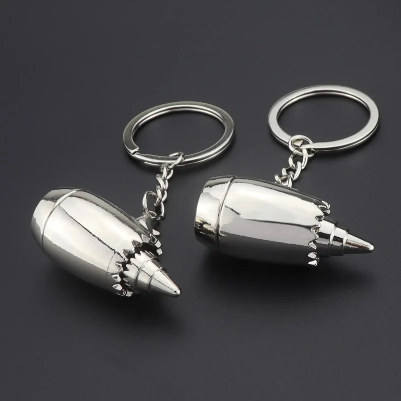 2019 New design creative 3D aeroengine metal key ring Airline gift as promotion custom logo aircraft keyring holder