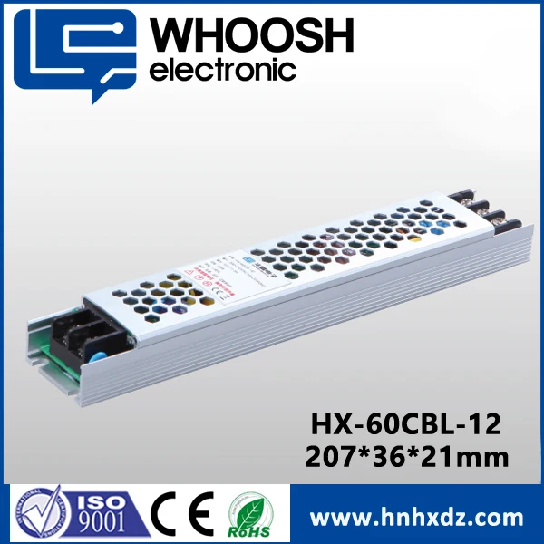 HX-60CBL-24 3 года гарантии AC 220V Ультра тонкий DC 24V 2.5A светодио дный драйвер для полоски