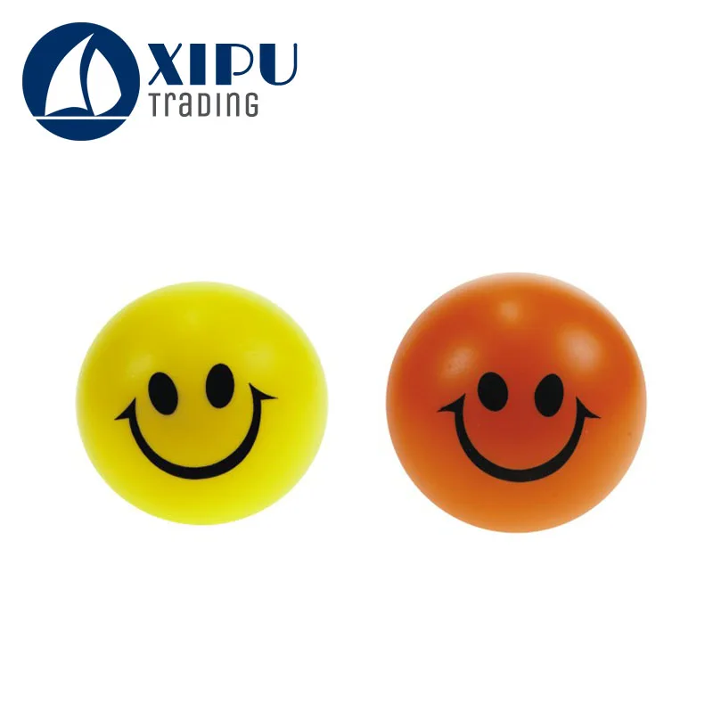Promotional 6.3cm PU foam smile face stress ball