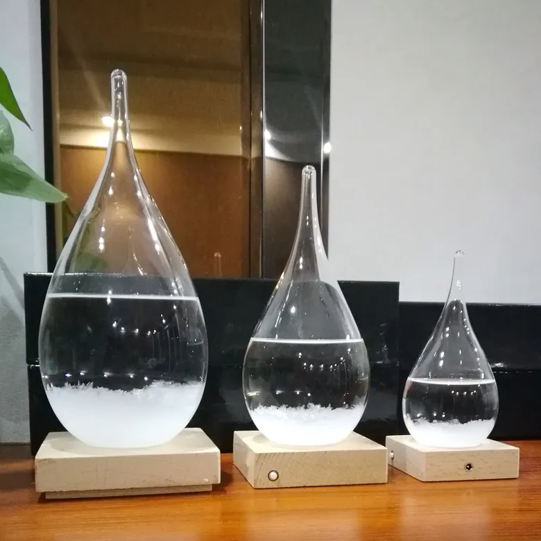 
gift home decoration LED weather prediction forecast bottle glass barometer 