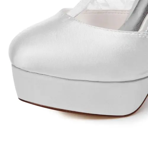 sexy high heel pump platform dyeable satin handmade wholesale bridal shoes with lace in WR-201-39