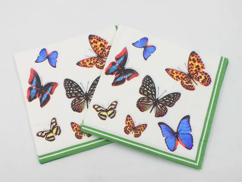 Butterfly Napkin Party Insect Tissue Printed Napkin Supply Decoration Paper 33cm*33cm Or Custom Napkins