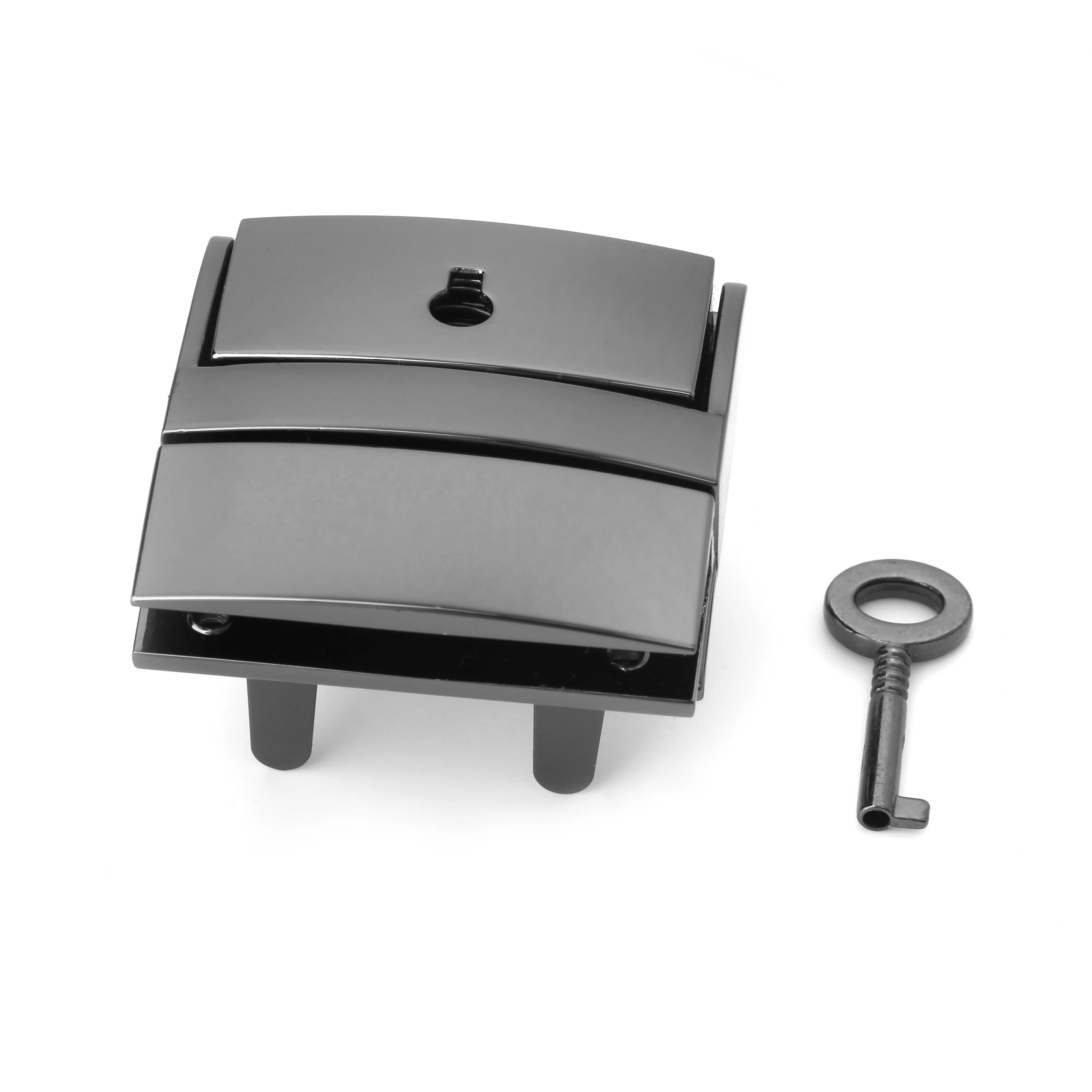 Bag Lock Push Lock Bag Accessory High Quality Factory Price New Design Zinc Alloy Lock Nickle Color Set With Key For Suitcase