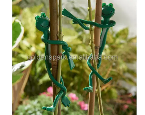 2 PC Fun Flexible Reusable Plastic Garden Frog Twist Tie