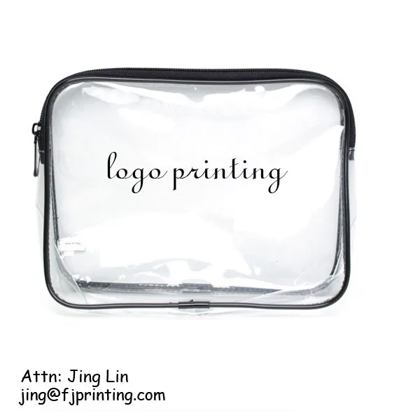 Customized packaging clear plastic zipper lock soft vinyl PVC cosmetic bag