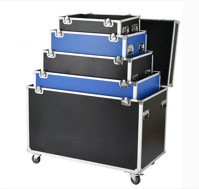 Aluminum flight / transport case in different volume with 4 wheels