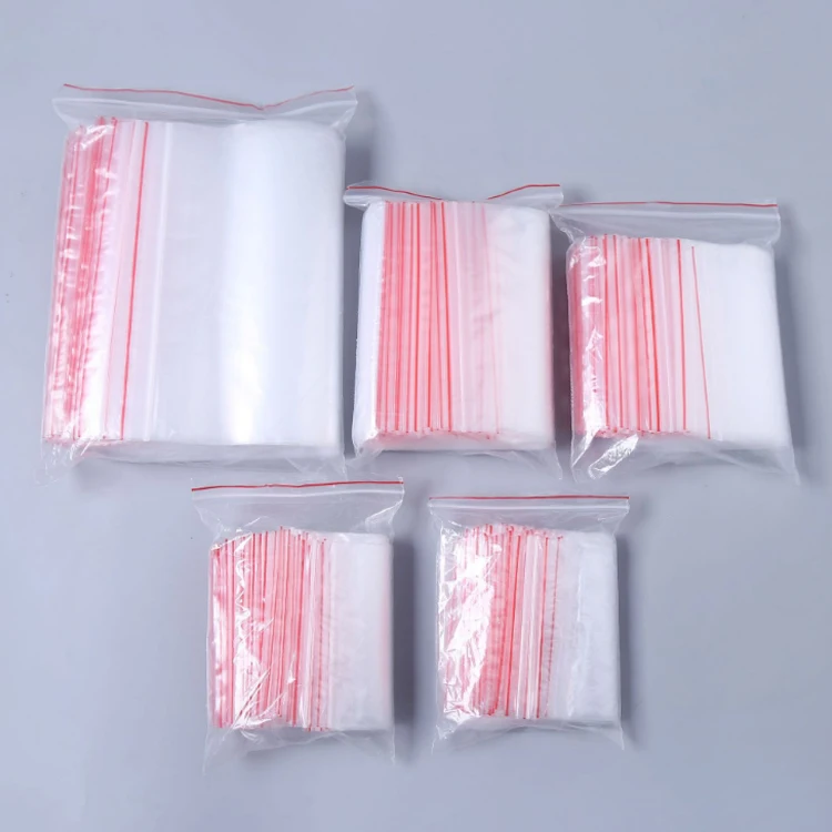 HOYO Custom Size Transparent Waterproof PE Transparent Zipper Bag Zip Lock Bag For Food Plastic Bag