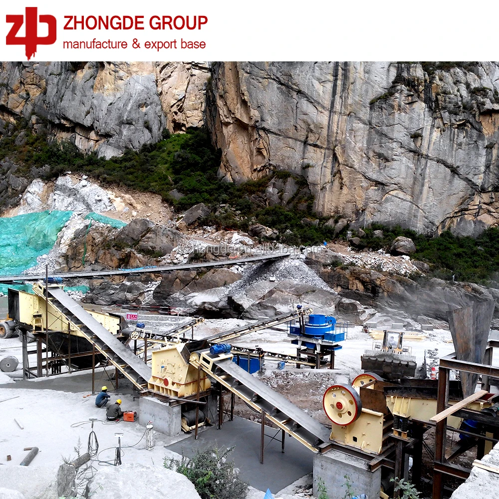 Zhongde low price high capacity rock crusher production line/Complete silica sand crushing production line