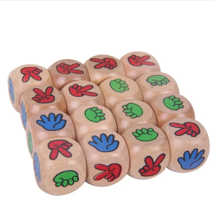 Drinking Dice Rock Paper Scissors Finger-Guessing 20mm Wooden Game Dice Bar Toy Accessories