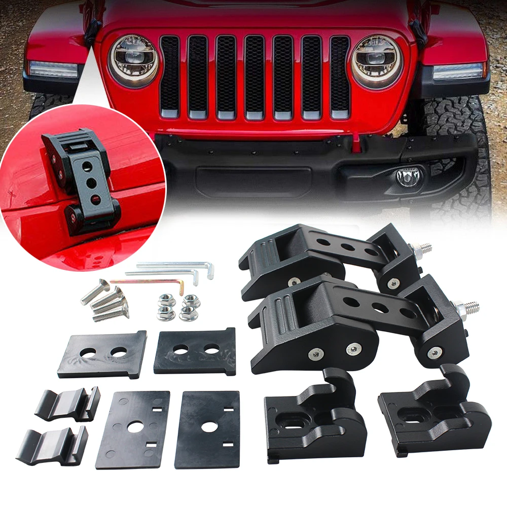 Совместим с Jeep Wrangler JK JKU 2007-2017 Стальной Замок капота двигателя, комплект защелки держателя
