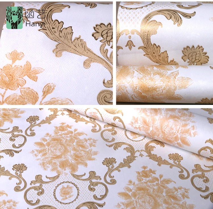 European luxury wall paper designs for interior home decoration damask wallpaper