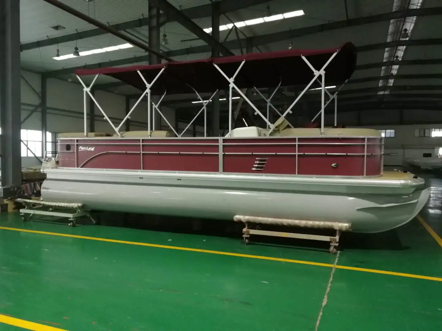 professional manufactured Aluminum pontoon passenger double pontoons catamaran boat with outboard gasoline engine