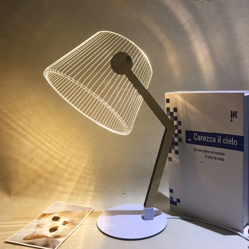 Simple Nordic Style LED Night Light 3D Creative Table Lamp Bedside Decoration Desk Light