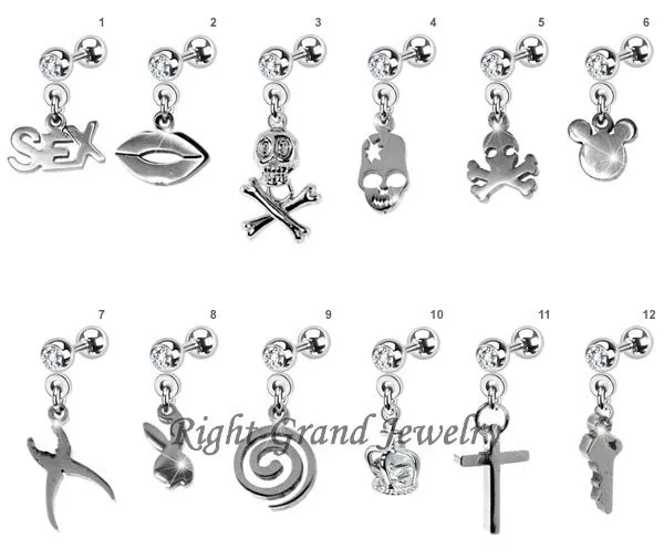 Crazy Factory Piercing Dangling Handcuffs Piercing Cartilage Ear