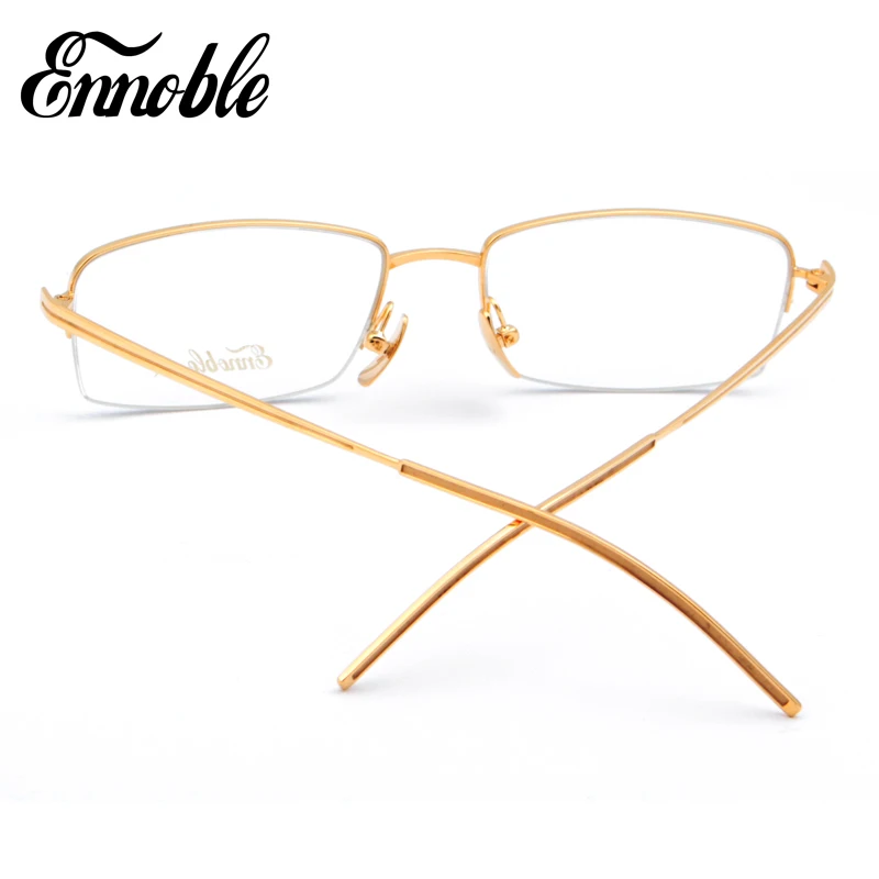 Модные 18K золотые полуочки мужские деловые повседневные оправы для очков EH008