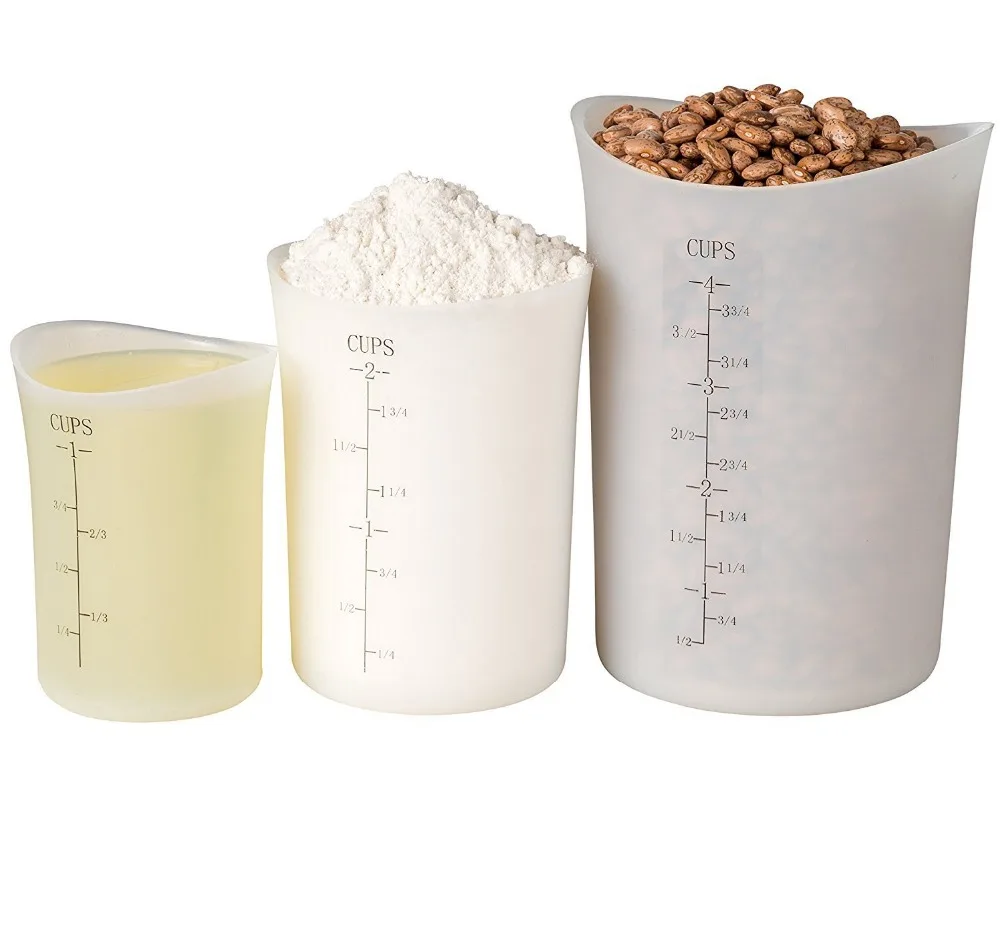 silicone measuring cup and spoon set measuring cup with spout heat resistant silicone