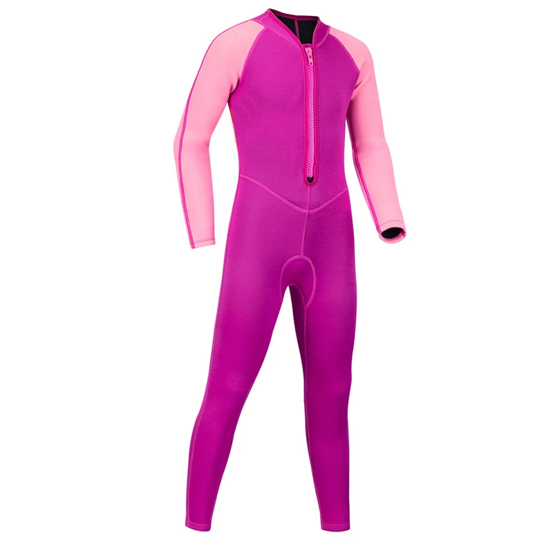 Unisex Youth Waterproof Neoprene Surfing Wetsuit Long Sleeve Front Zipper Plus Size Diving Colorful Front Zipper Long Sleeve