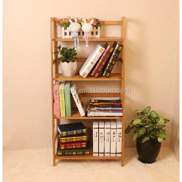 4 tier bamboo bookcase furniture, office book shelf wholesale