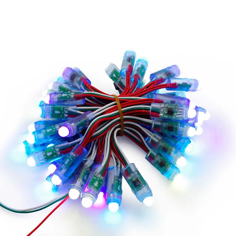 Digital LED Pixel Light 12mm WS2811 IC Full Color Pixel High LED Module Light DC 5V input IP68 waterproof RGB color from factory