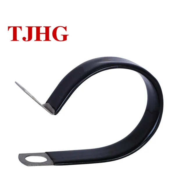 
High pressure Galvanized steel two holes fixing all size P type Rubber Hose Clamp 