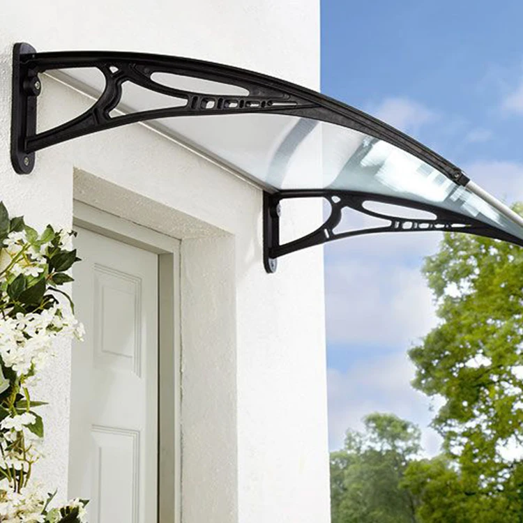 
Rugged rain canopy simple installation plastic bracket polycarbonate sheet awnings 