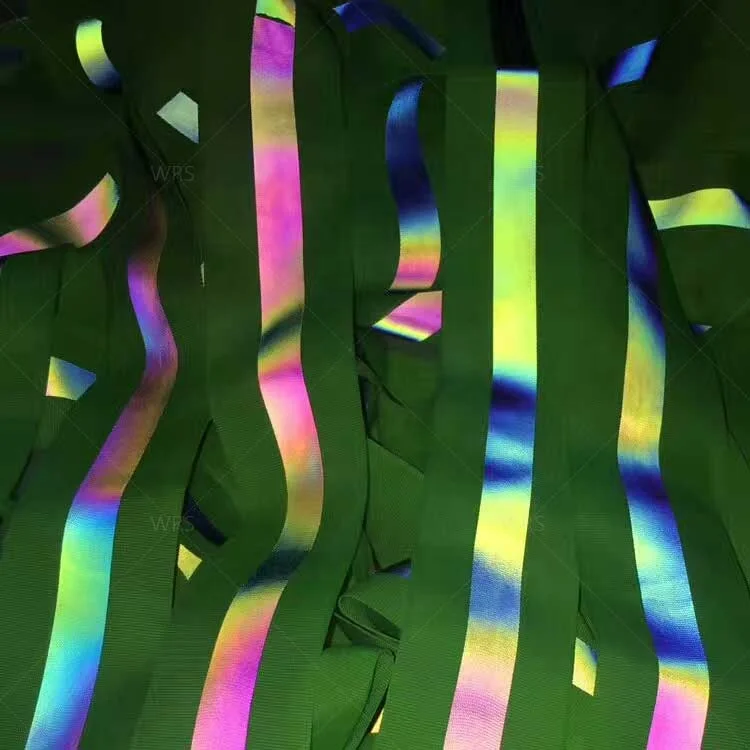 100% Polyester Reflective Safety Fabric 5 X 1.5cm Orange Luminous Color Woven Webbing Tape Rim Strip Material Sew-On Attachment