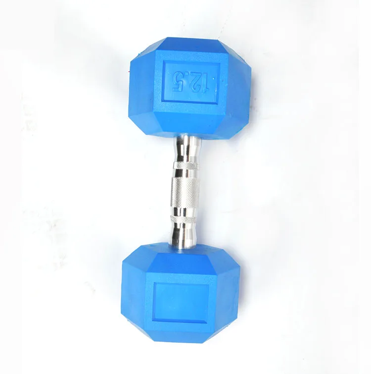 Hex Rubber Coated dumbbell dumbbells commercial dumbbell set for gym