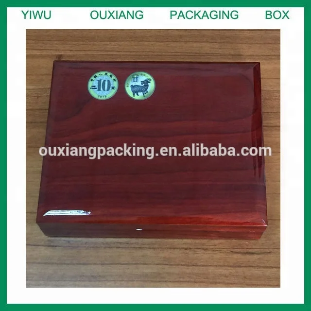 luxury rose wood material wooden coin packing box