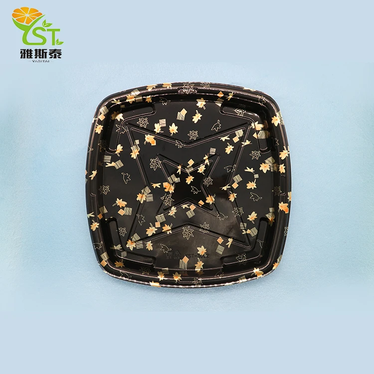 Цена завода элегантный вынос площади суши лоток пластиковые одноразовые замороженных продуктов лоток