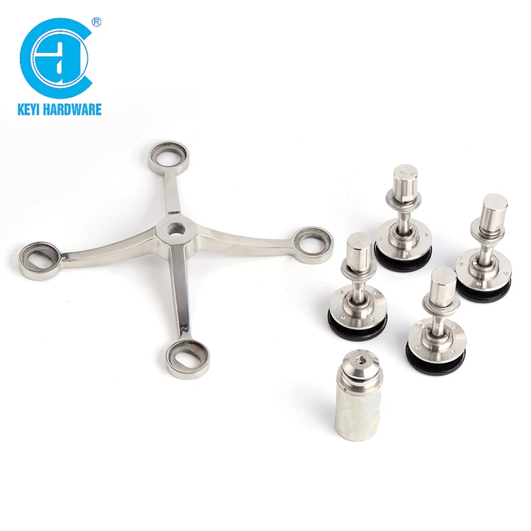 
Factory price 4 arm ways stainless steel wall fitting glass spider 