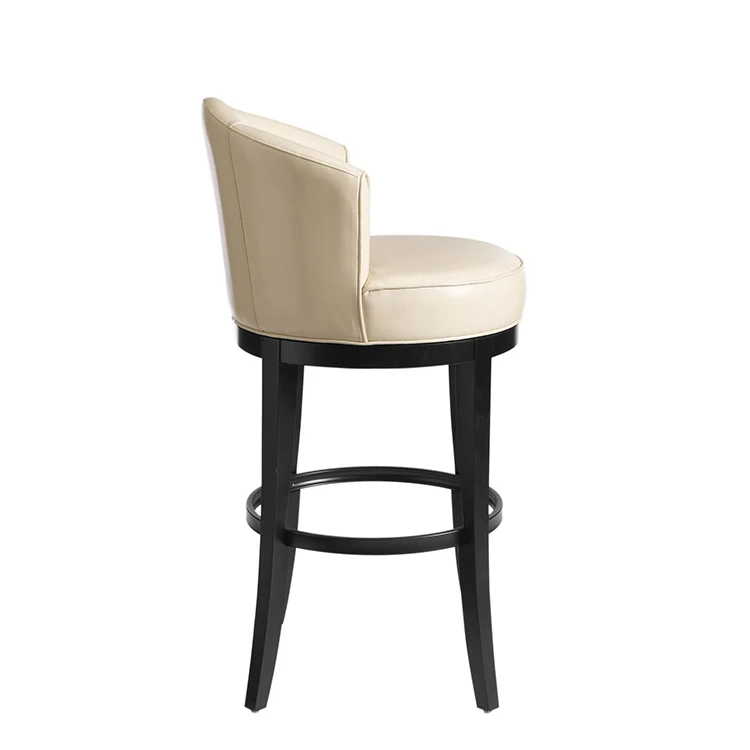 White leather round shape bar stool chair