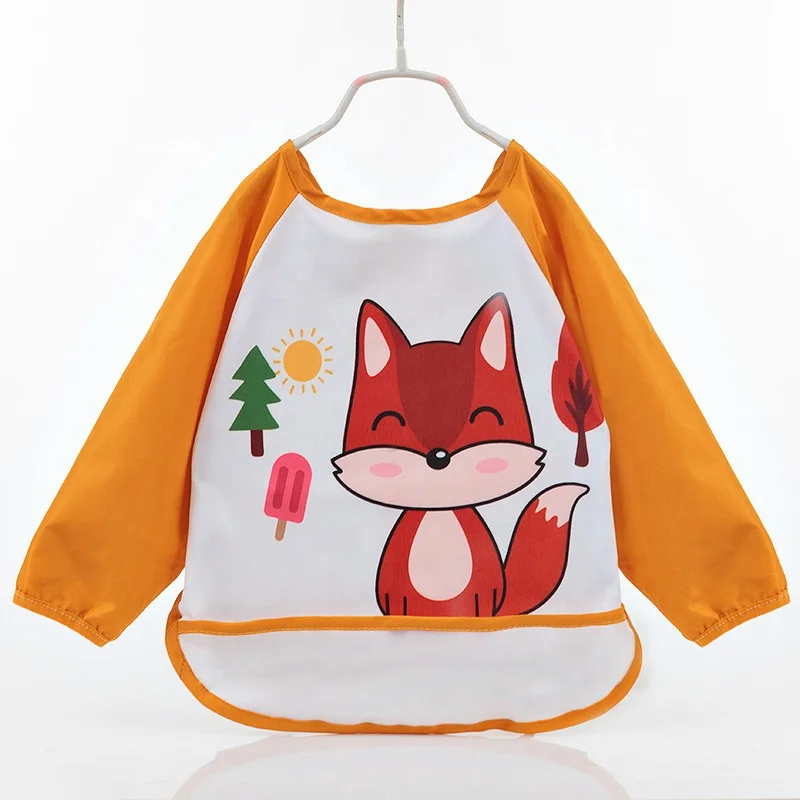 
New Cloths Apron Baby Feeding Baby Bibs Long Sleeve Waterproof 