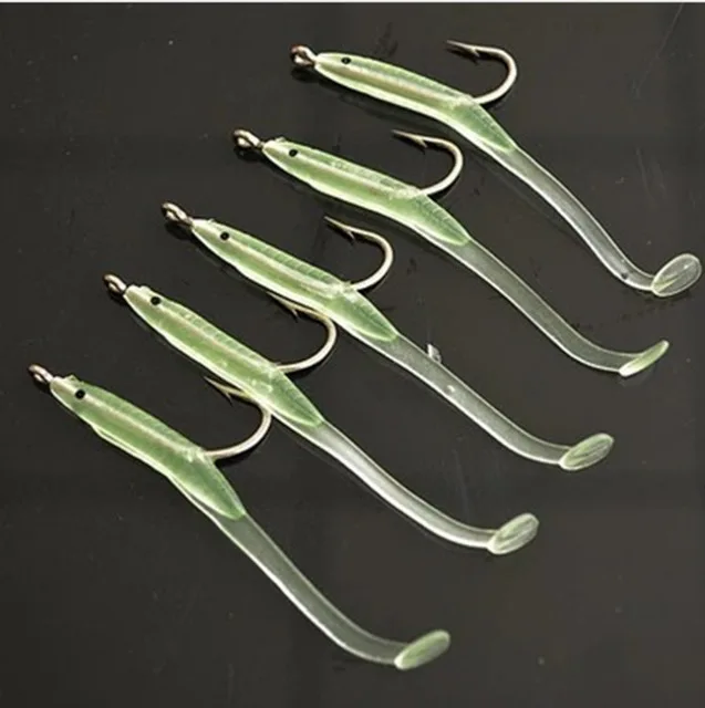 10pcs/pack Fishing Lure Fish EEL Lure Luminous Soft Baits with Hook 5.6cm/0.5g 6.8cm/1g Small Fish Eel Artificial Bait