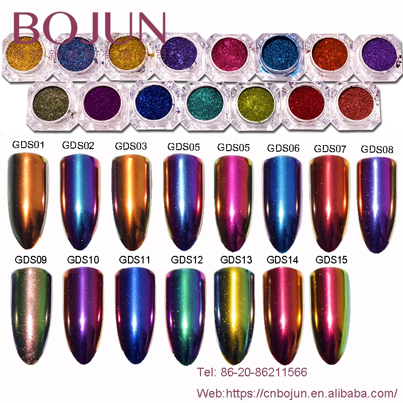 BOJUN Nail Make Up Pigment Summer Colors Chameleon Powder
