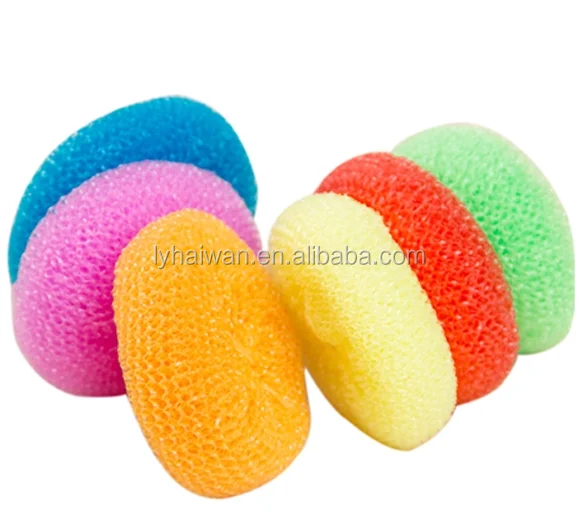 high quality kitchen cleaning mesh plastic scourer/cleaning ball/steel scrubber from 0086-18315708563