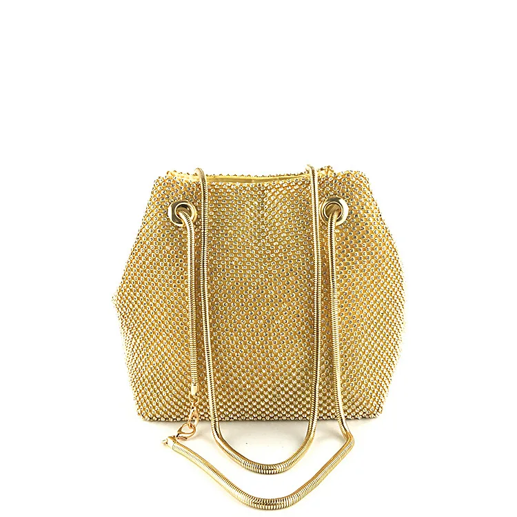 Women Girls Crystal Rhinestone Mini Bucket Evening Bags Wedding Clutch Shoulder Purse Party ladies hand bags