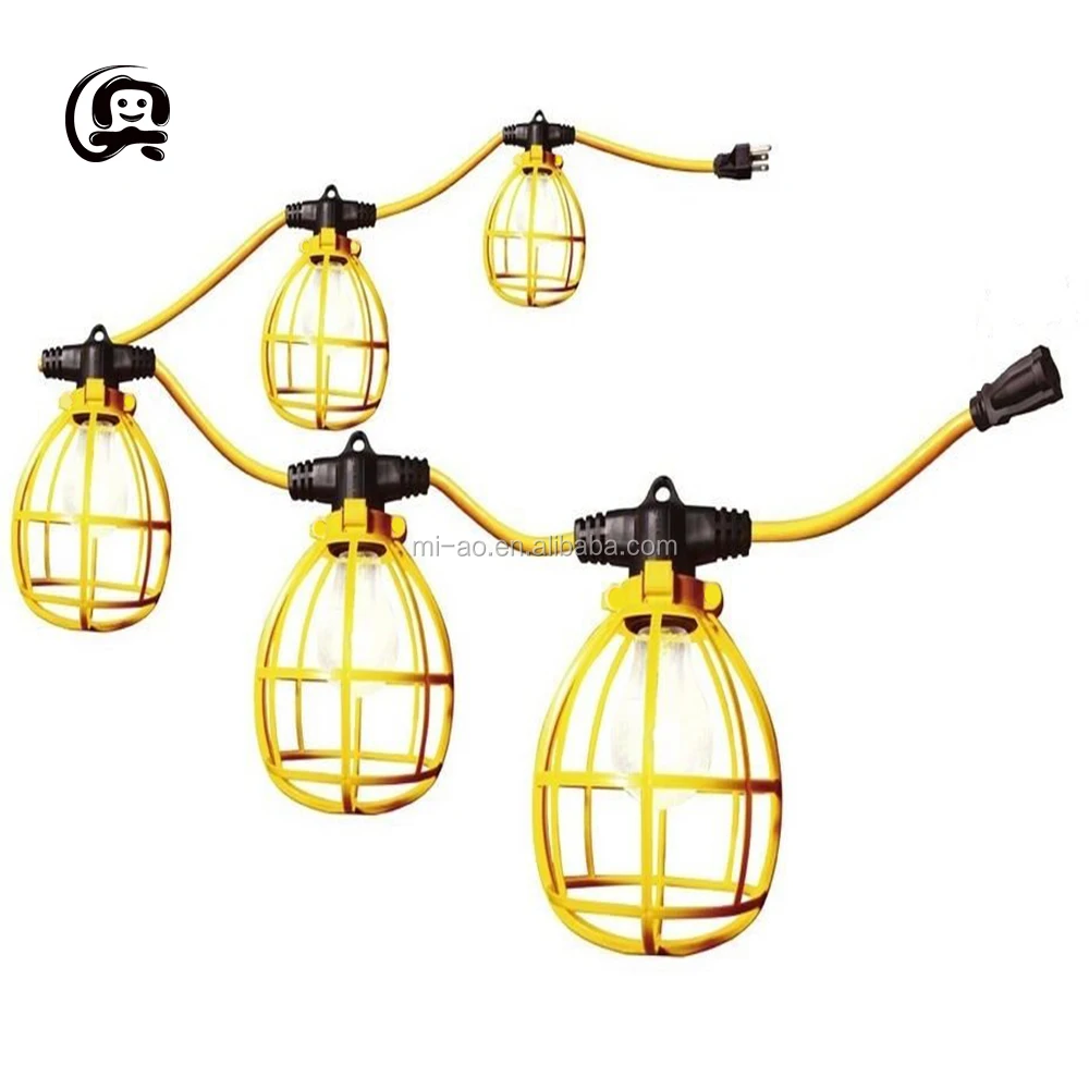 Temporary Construction S14 Edison Bulb Lighting for Weddings Events filament bulb Plastic cage string lights