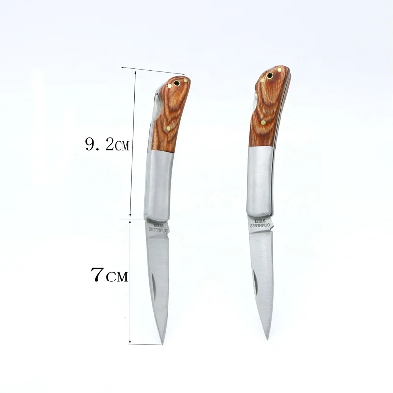 High quality stainless steel and wooden handle pocket knife folding knife camping knife