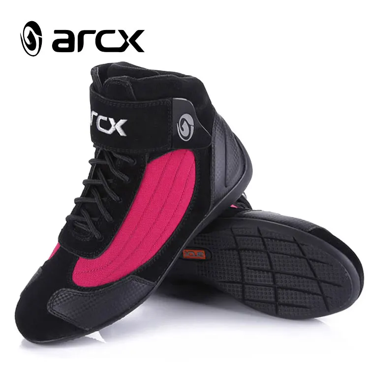 ARCX  Cow Suede Leather Waterproof Anti-skid Fashion Moto Racing Boots Motorbike Touring Riding Shoes
