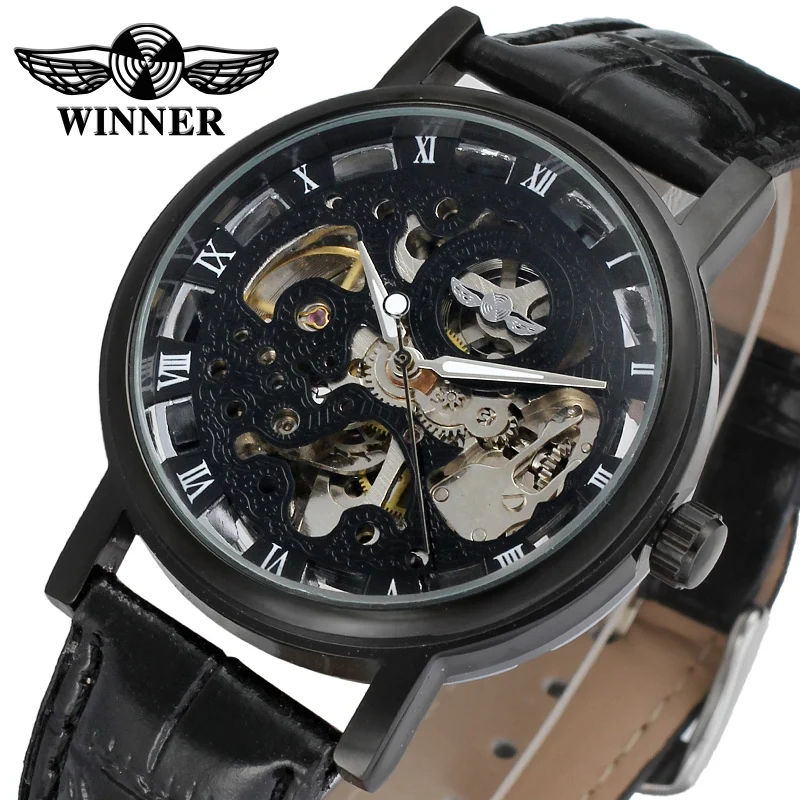 Содействие известный победитель скелета марки автоматические механические часы для мужчин