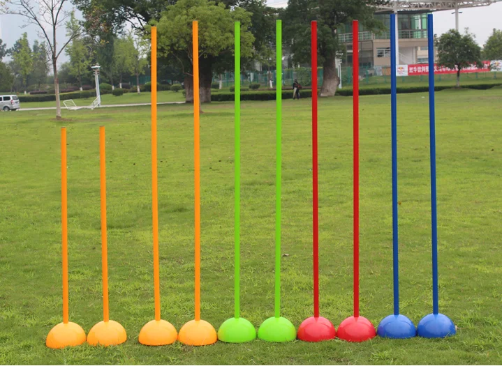 1.5m ABS soccer training slalom pole with dome base, indoor slalom set