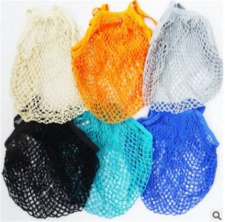 
wholesale long handle Recycled eco friendly organic hemp cotton net mesh reusable produce bags for fruit vegetable 
